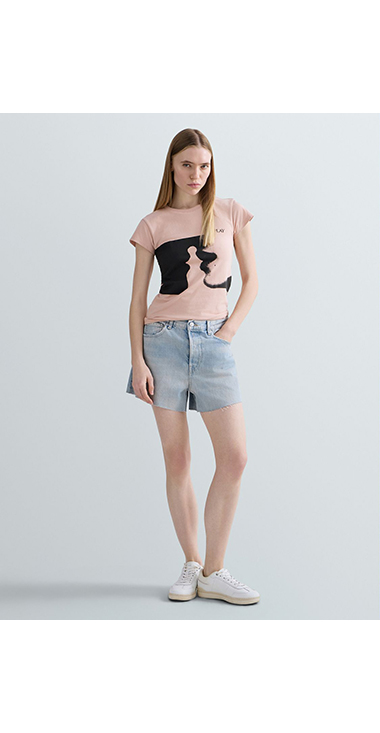 ストレッチコットングラフィックTシャツ 詳細画像